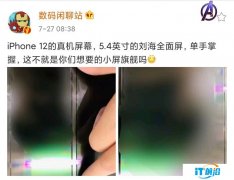 5.4 英寸 iPhone 12 真机屏幕曝光：刘海