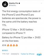 iPhone 12/Pro/Pro Max 续航表现曝光：电池