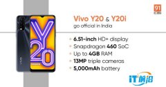 vivo Y20、Y20i发布 两款手机差别不大约